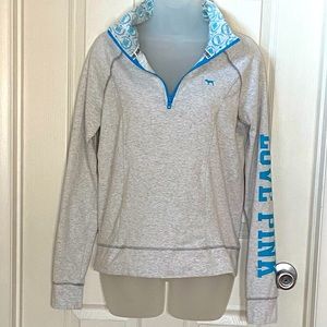 PINK Quarter Zip Long Sleeve Top Small